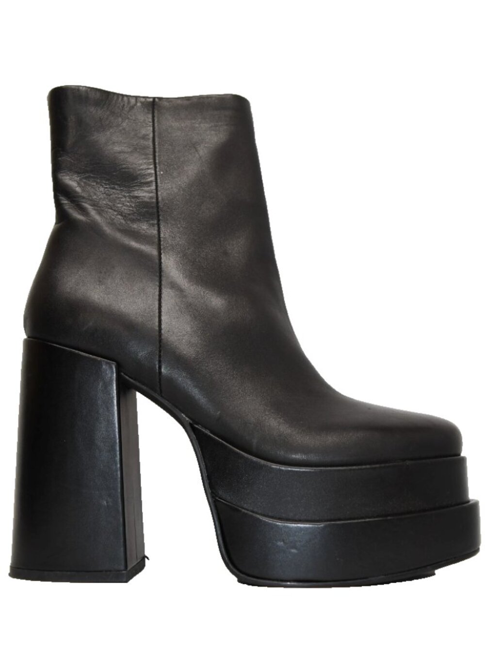 New! Steve Madden Black Genuine Leather Cobra Platform Bootie Size 10 DD203A